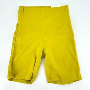 NWT Aerie OFFLINE Real Me Xtra Hi Rise Macrame Braided Side Bike Shorts M Yellow